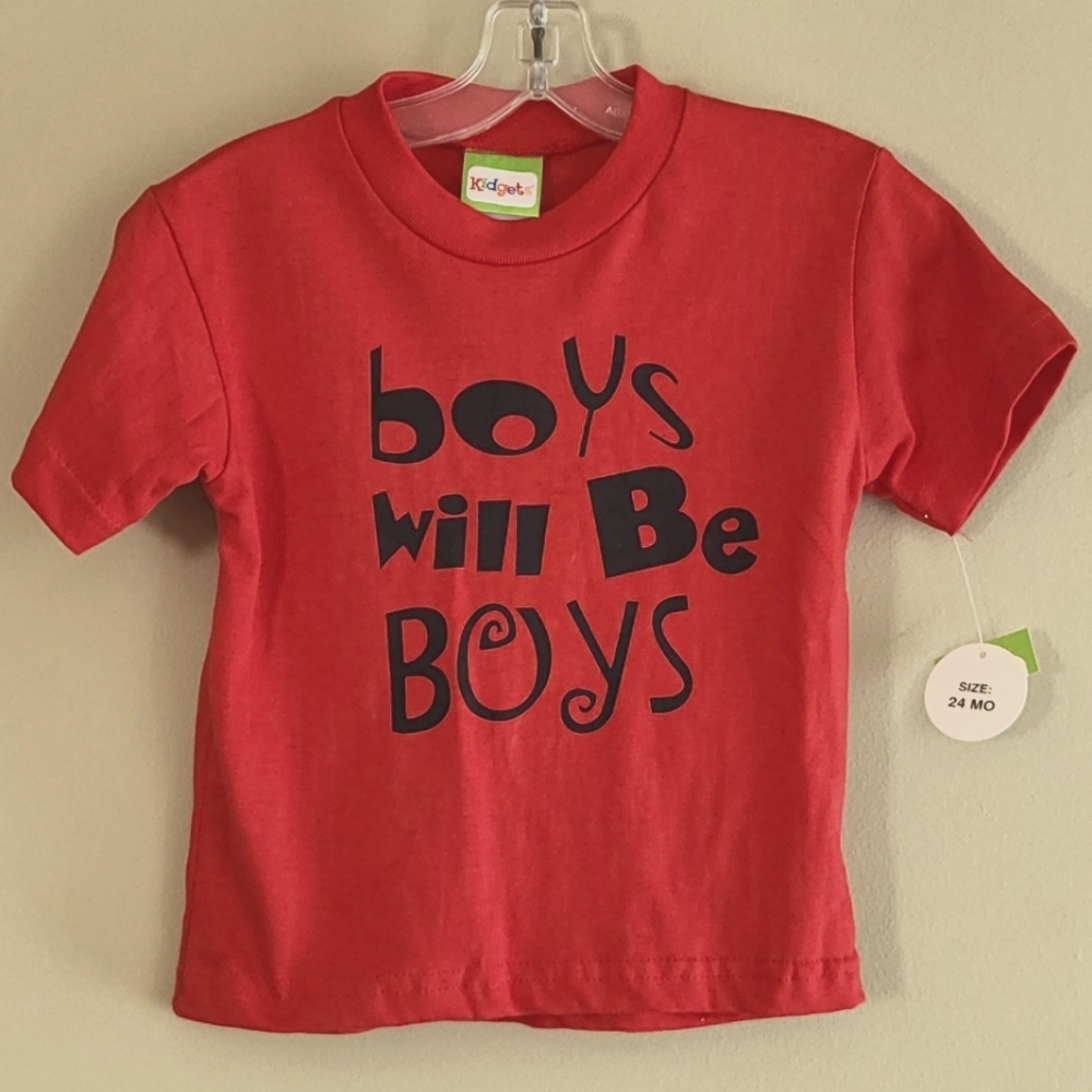 NWT "Boys will be Boys" red tee shirt